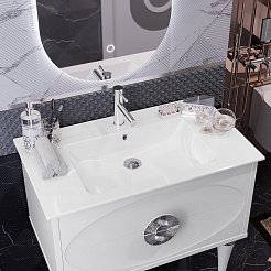 Opadiris Мебель для ванной Ибица 90 с овальным зеркалом белая/хром – фотография-6